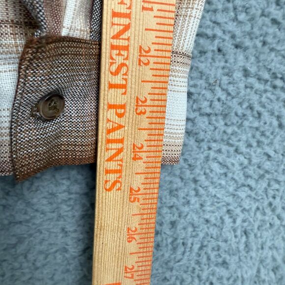 Caltop Old School Flannel Shirt Men L Brown Tan Plaid‎ USA Made Cholo Streetwear - Picture 8 of 10